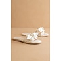 GINNY TEXTURED BOW SLIDE-WHITE