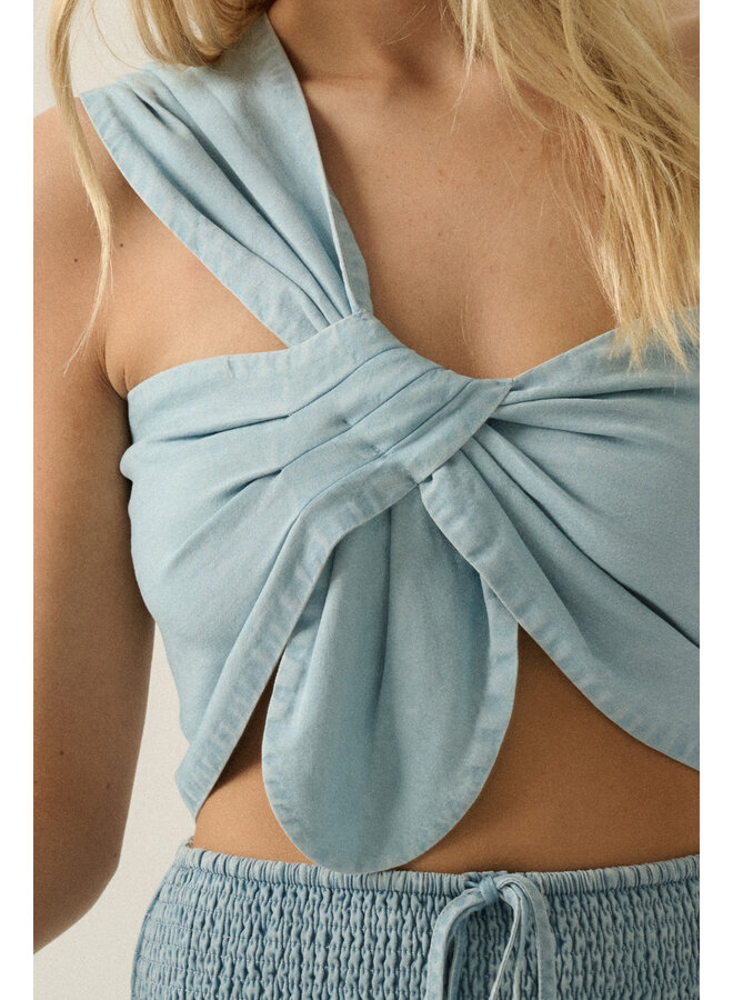 TAYLEN TENCIL ONE SHOULDER BANDEAU