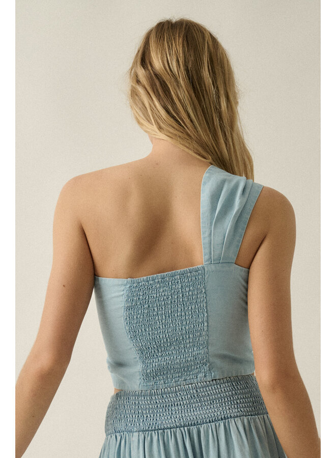 TAYLEN TENCIL ONE SHOULDER BANDEAU