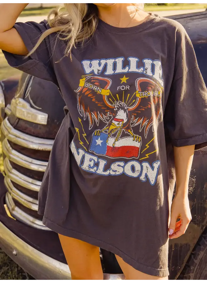 WILLIE NELSON BORN FOR TROUBLE TEE