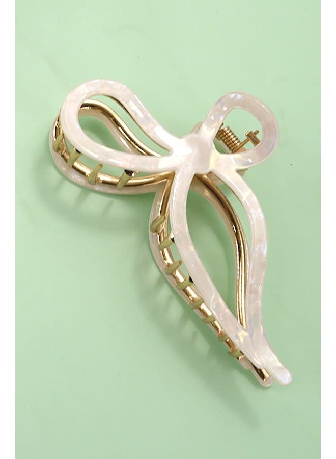 BOW CLAW CLIP-IVORY