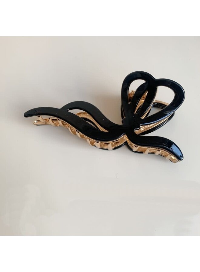 CROQUETTE BOW CLAW CLIP-BLACK