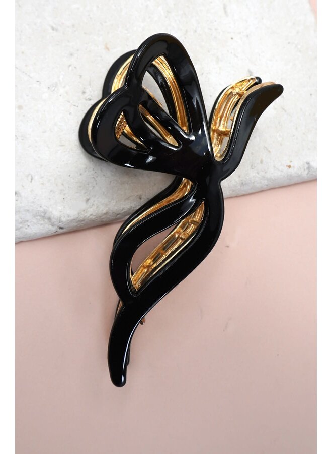 CROQUETTE BOW CLAW CLIP-BLACK