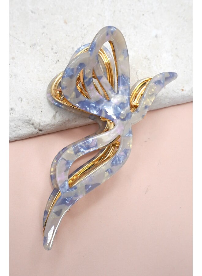 CROQUETTE BOW CLAW CLIP-BLUE