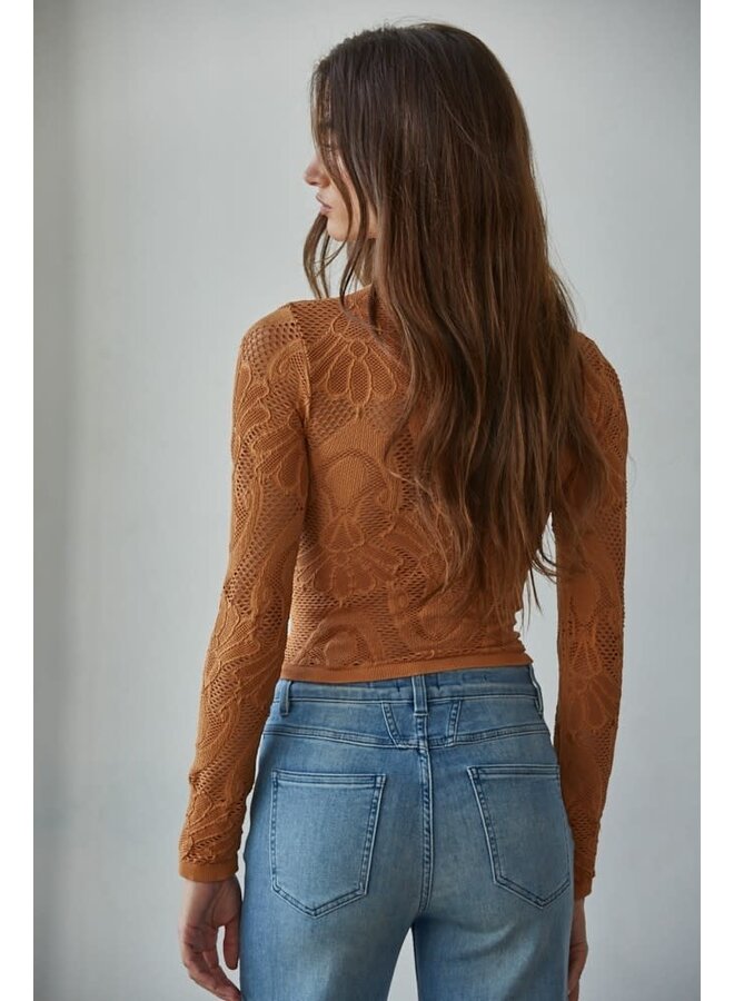 UNDER IT ALL FISHNET TOP-GOLDEN BROWN