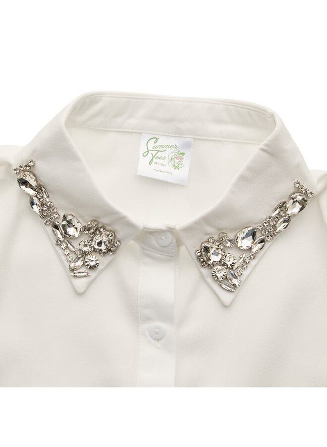 JEWELED COLLAR-WHITE