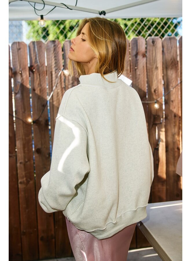 OVERSIZED & OBSESSED REVERSIBLE MOCK NECK SWEATSHIRT-JESUS SAVES