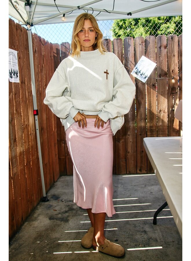 OVERSIZED & OBSESSED REVERSIBLE MOCK NECK SWEATSHIRT-JESUS SAVES