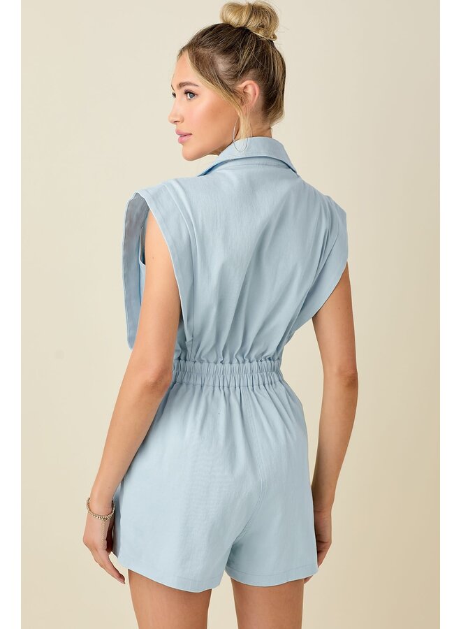 TUXEDO ROMPER - BLUE