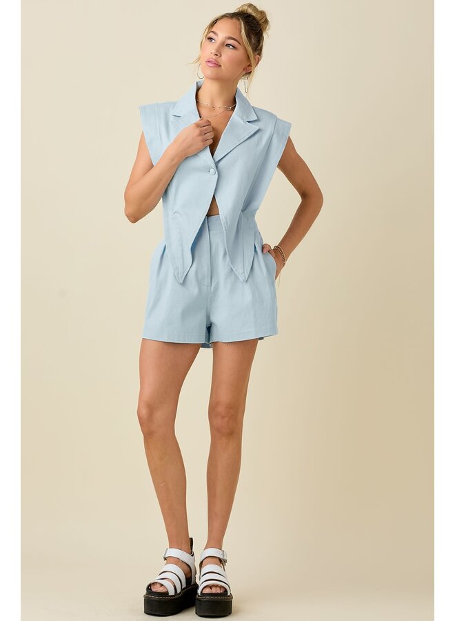TUXEDO ROMPER - BLUE