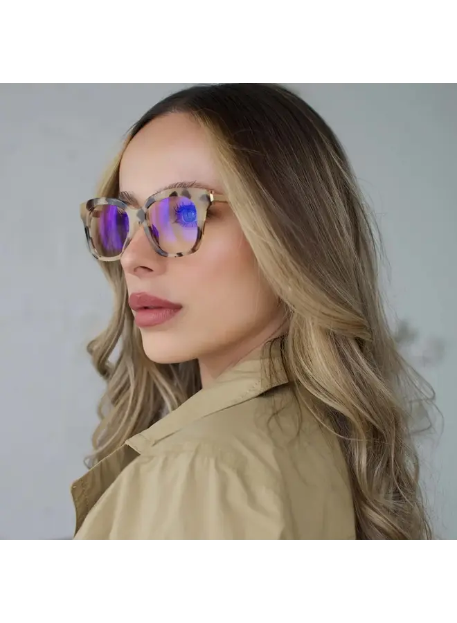 BELLA XS BLUELIGHT GLASSES-CREAM TORTOISE
