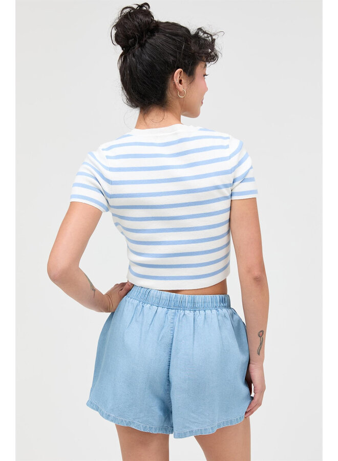 STRIPED AROUND CROP TOP-BLUE