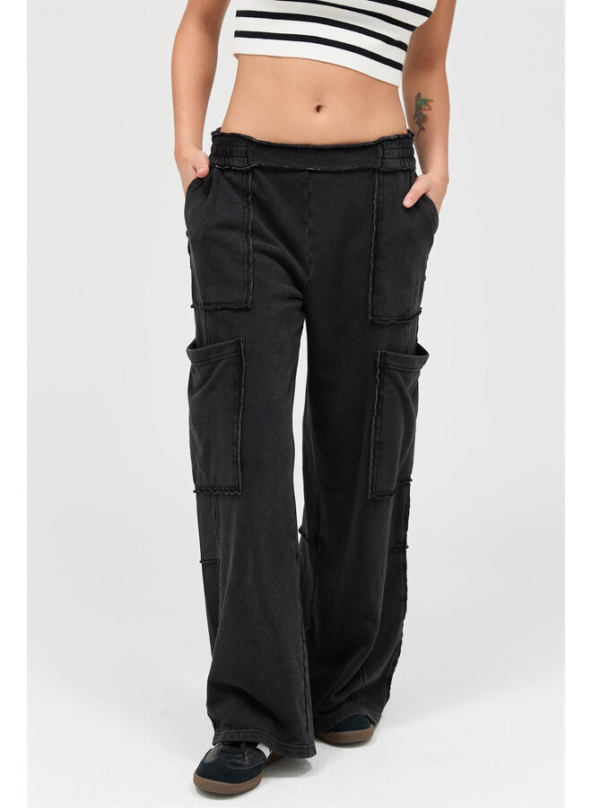 KEEPING IT CARGO SWEATPANTS-BLACK