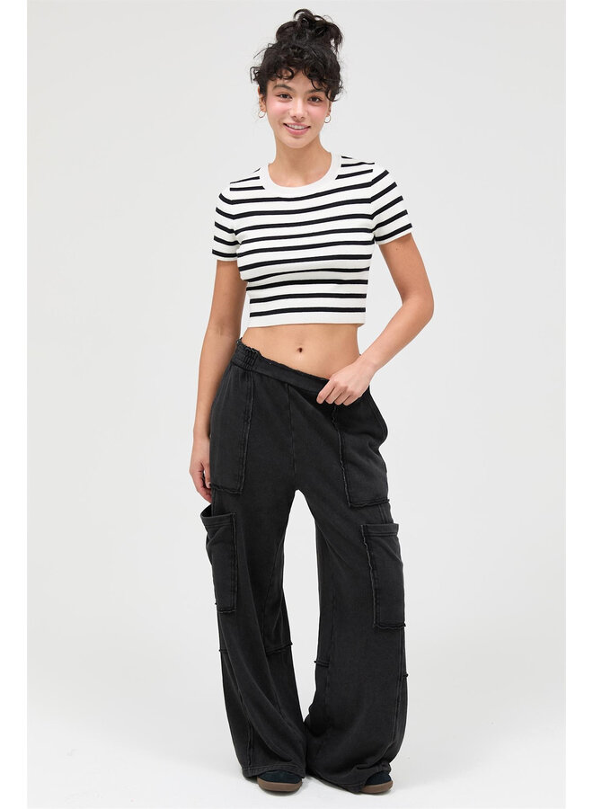 KEEPING IT CARGO SWEATPANTS-BLACK