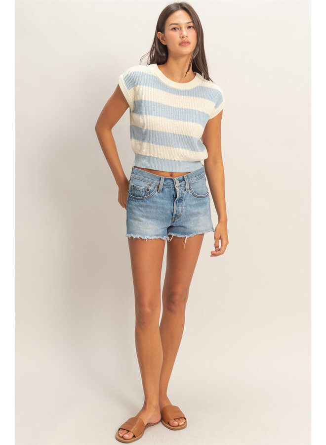 SUMMER STRIPES KNIT SWEATER TOP