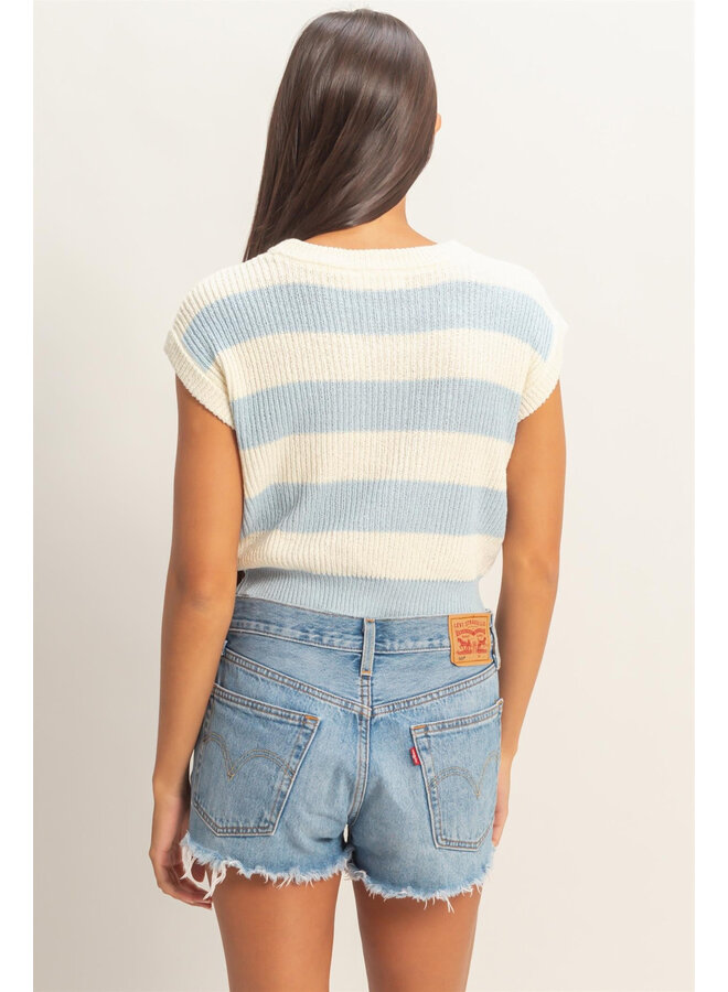 SUMMER STRIPES KNIT SWEATER TOP
