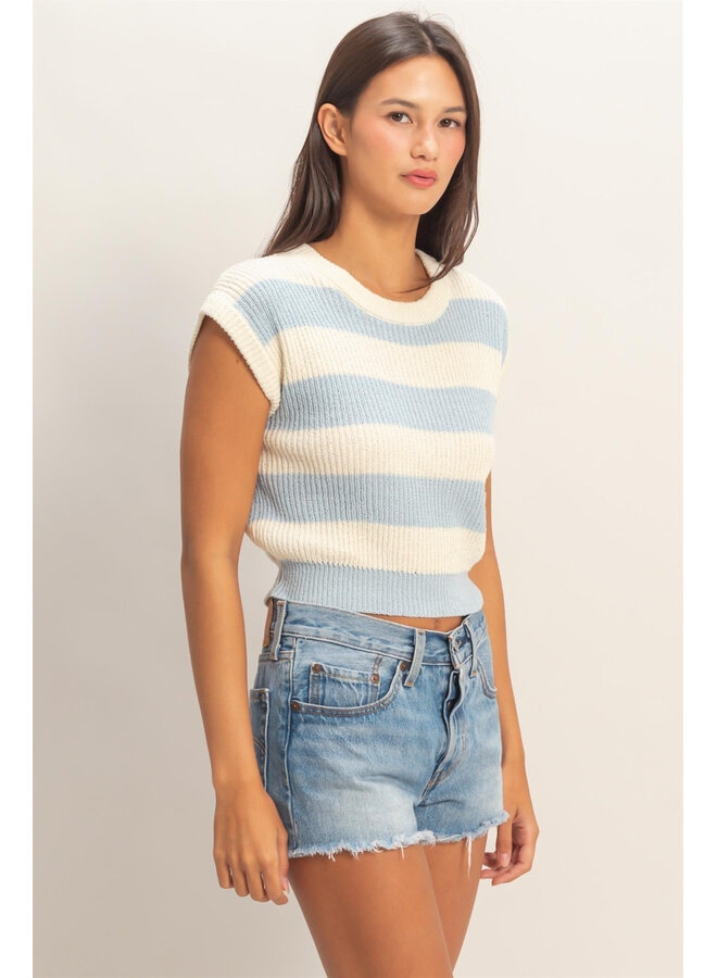 SUMMER STRIPES KNIT SWEATER TOP