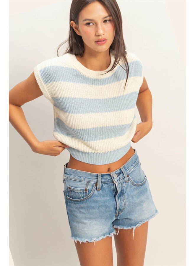 SUMMER STRIPES KNIT SWEATER TOP