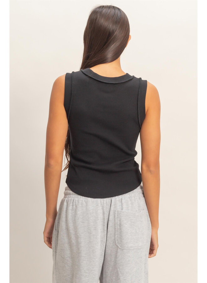 SUMMER TIME MUSCLE TANK-BLACK