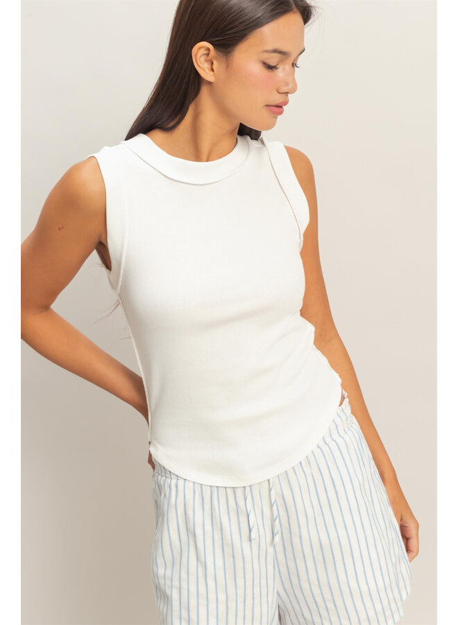 SUMMER TIME MUSCLE TANK-OFF WHITE