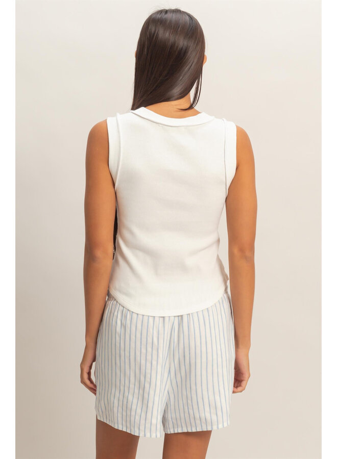 SUMMER TIME MUSCLE TANK-OFF WHITE