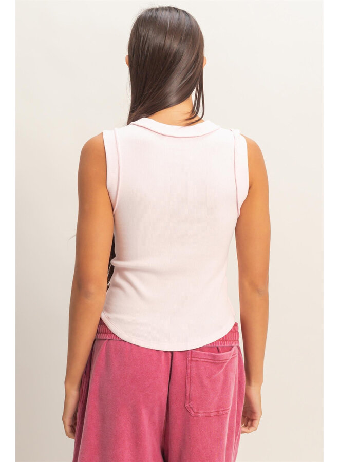 SUMMER TIME MUSCLE TANK-SOFT PINK