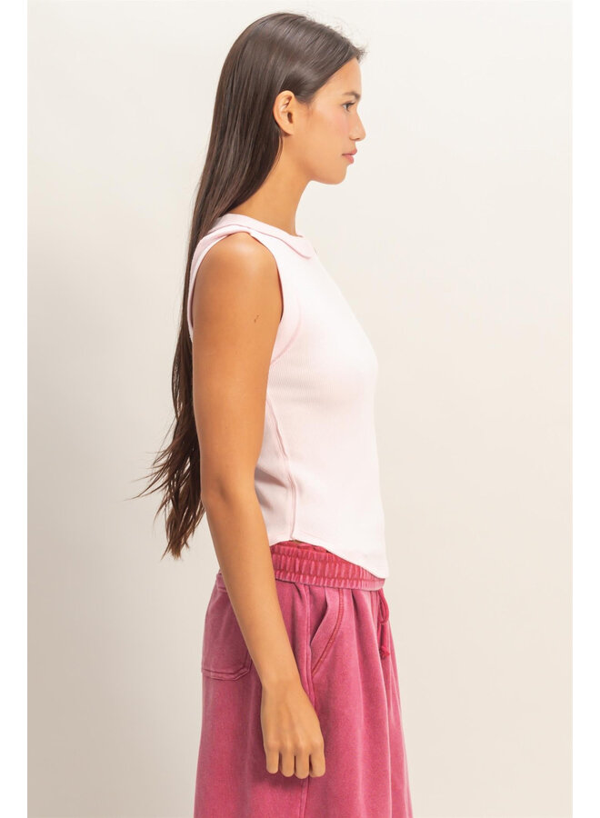 SUMMER TIME MUSCLE TANK-SOFT PINK