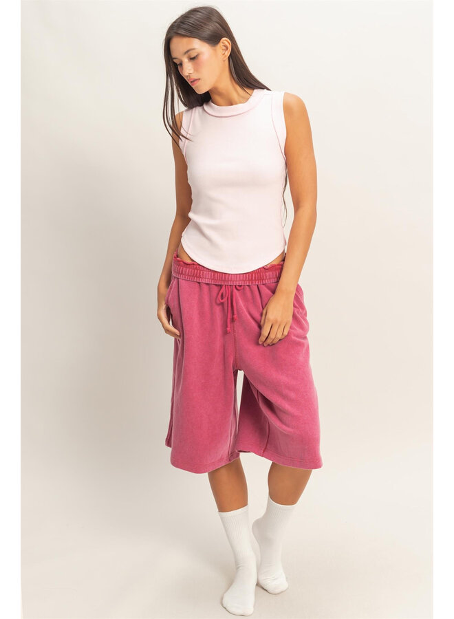 SUMMER TIME MUSCLE TANK-SOFT PINK