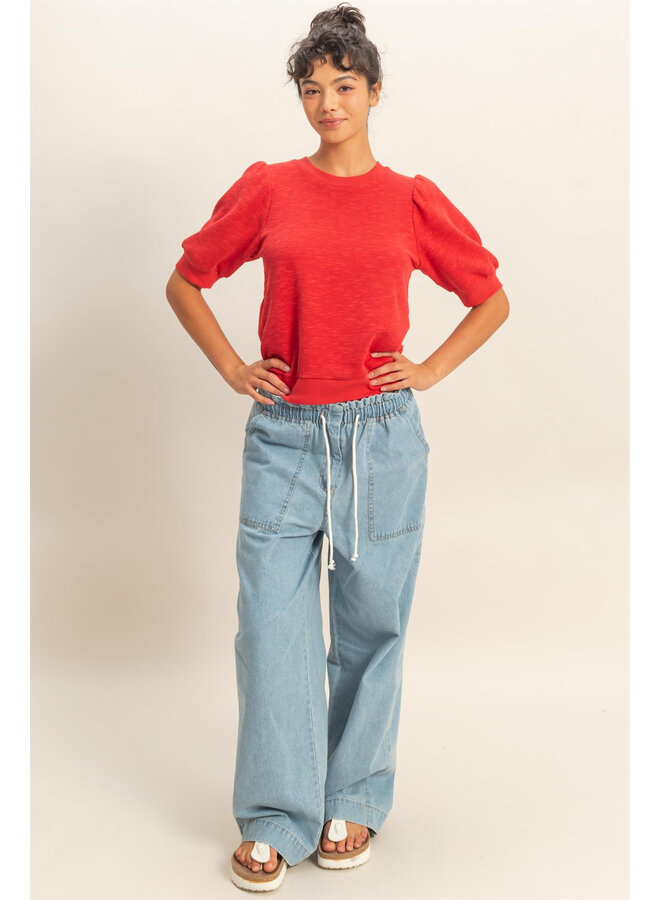 SWEET & CHIC SWEATER TOP-RED