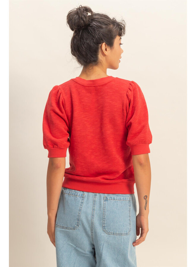 SWEET & CHIC SWEATER TOP-RED