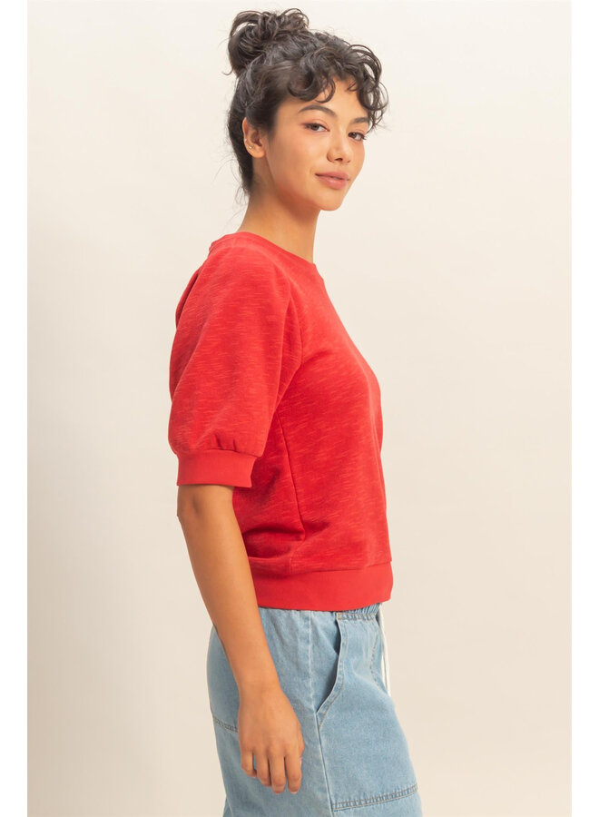 SWEET & CHIC SWEATER TOP-RED