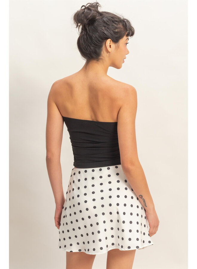 RUCHED BANDEAU TOP-BLACK