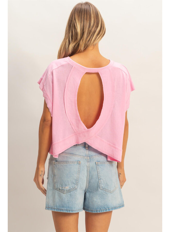 CATCH MY BACKSIDE CROP TOP-PINK