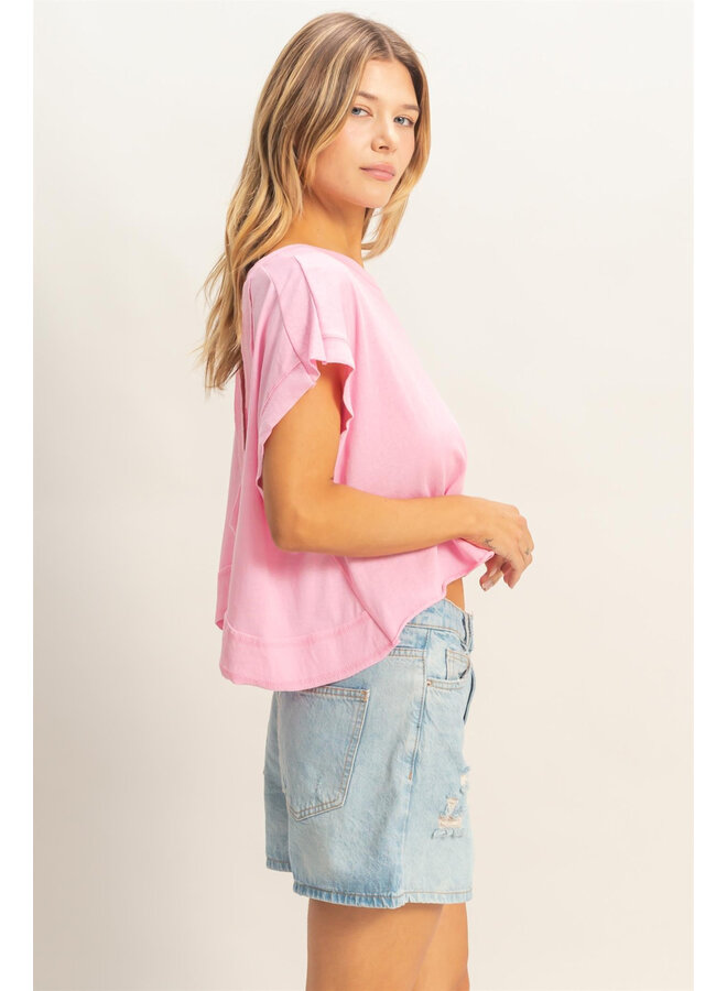 CATCH MY BACKSIDE CROP TOP-PINK