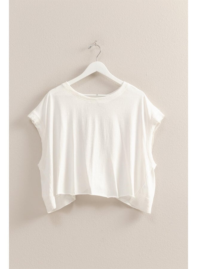 CATCH MY BACKSIDE CROP TOP-WHITE