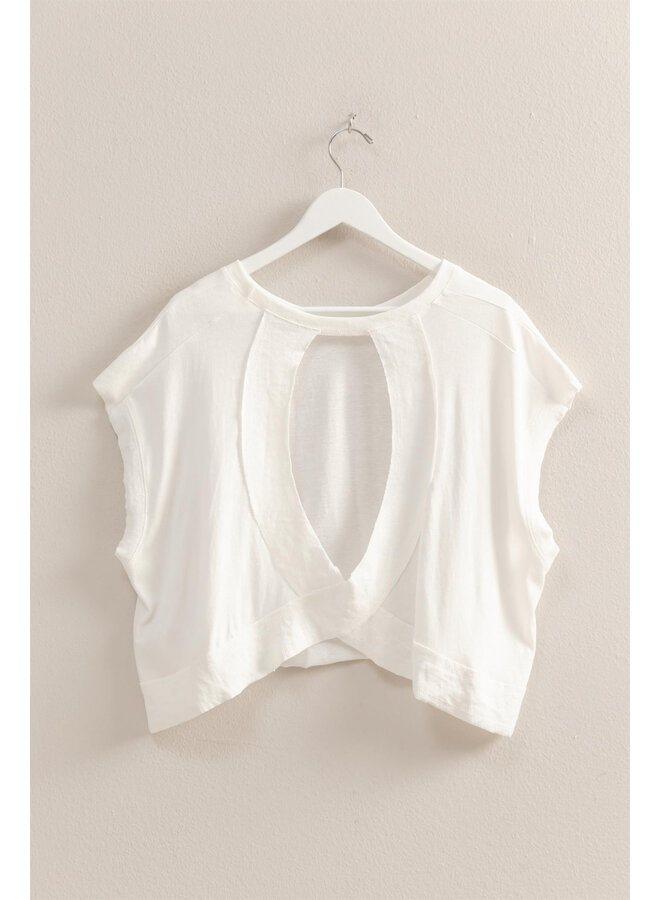 CATCH MY BACKSIDE CROP TOP-WHITE