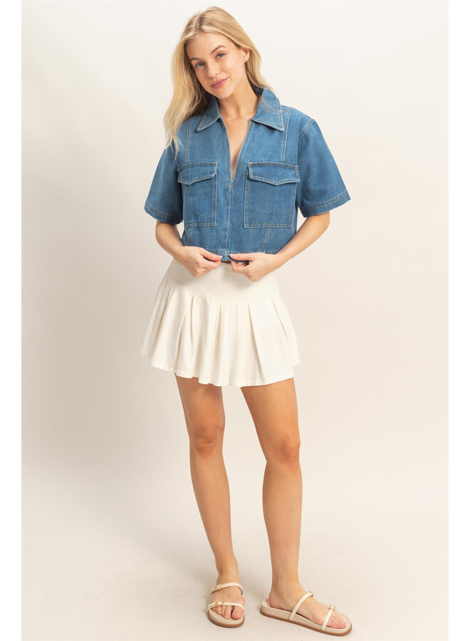 DARREN DENIM CROP TOP