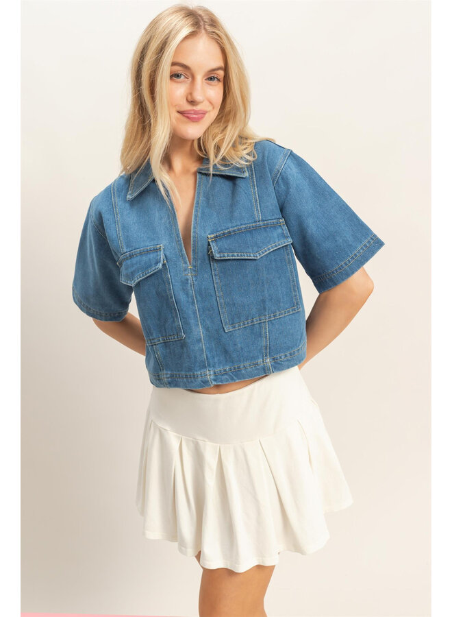 DARREN DENIM CROP TOP