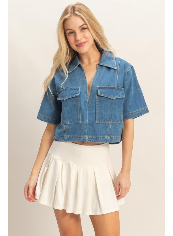 DARREN DENIM CROP TOP