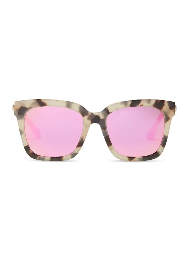BELLA SUNGLASSES-CREAM TORTOISE PINK MIRROR