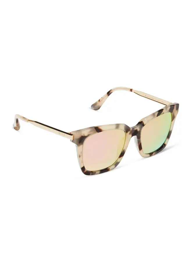 BELLA SUNGLASSES-CREAM TORTOISE PINK MIRROR