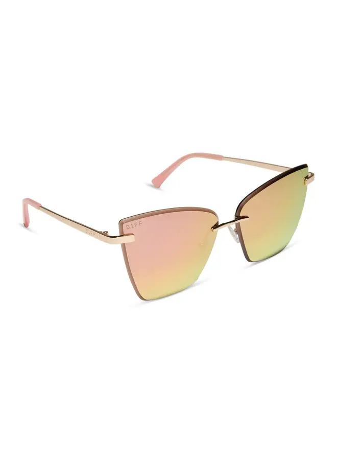 BECKY V SUNGLASSES-GOLD PEACH MIRROR