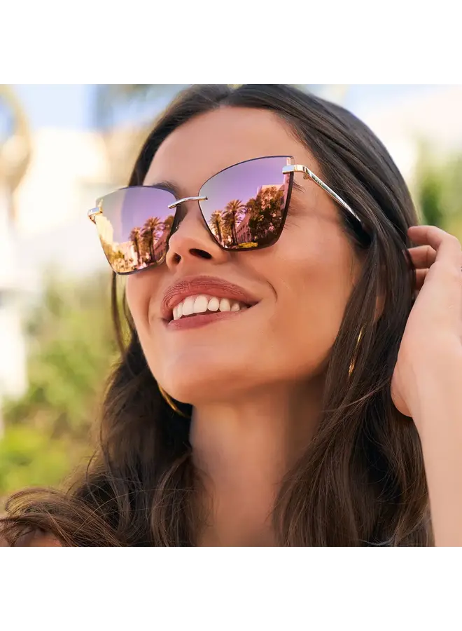 BECKY V SUNGLASSES-GOLD PEACH MIRROR