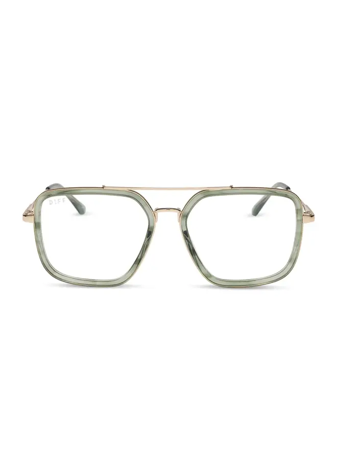 JORDAN BLUELIGHT GLASSES-MATCHA & GOLD