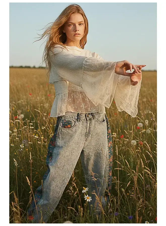 WHISPER IN THE WOODS LACE TOP