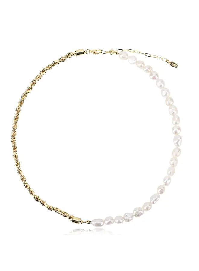HEIDI 24KGF GOLD PEARL CHOKER