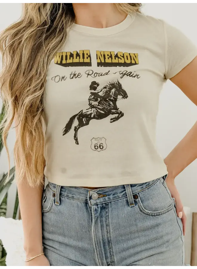 WILLIE NELSON ROUTE 66 MICRO CROPPED TEE