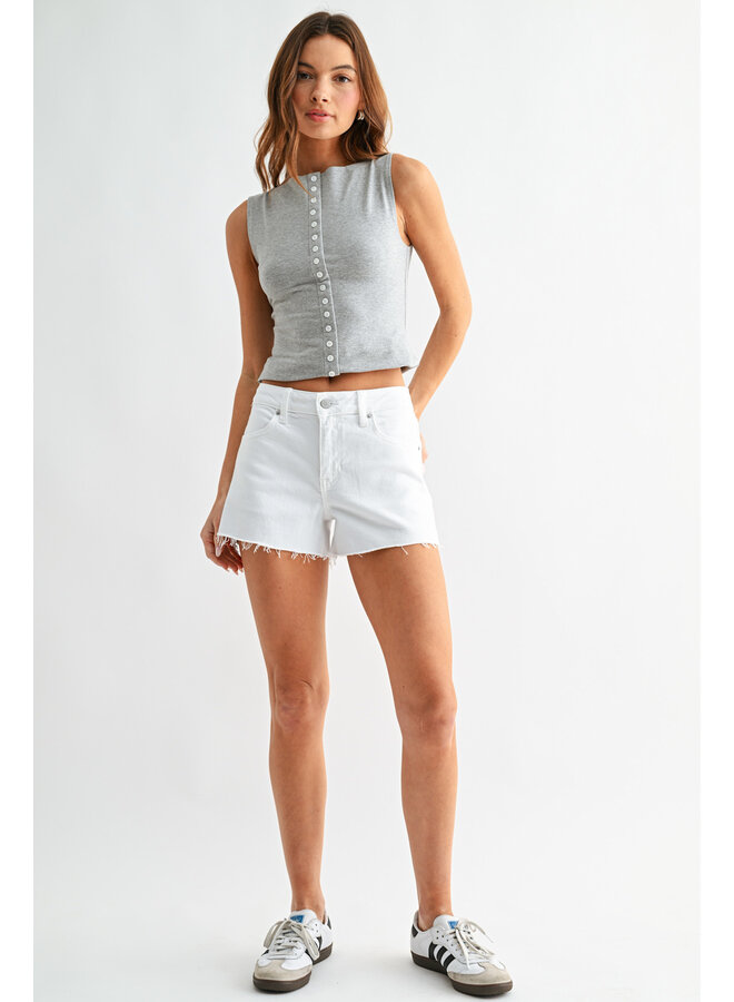 HAYDEN MID-RISE WHITE SHORTS