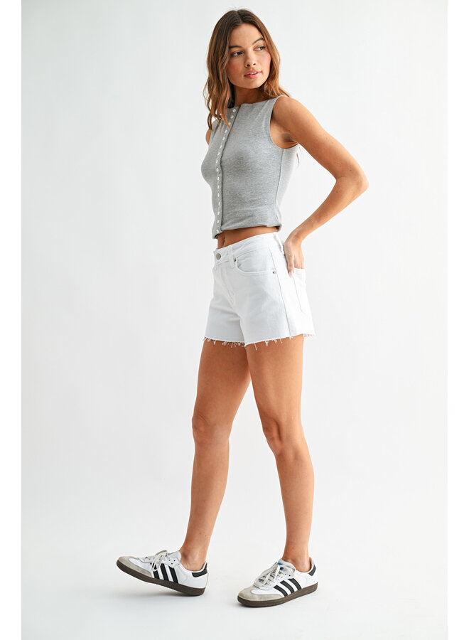 HAYDEN MID-RISE WHITE SHORTS
