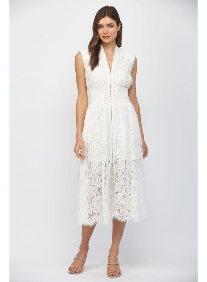LOVE AT FIRST ZIP LACE DRESS